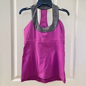 Lululemon Scoop Neck Tank Racerback Purple Gray Women's Size 6